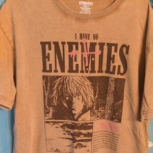 Brown Graphic Tee with Anime Design